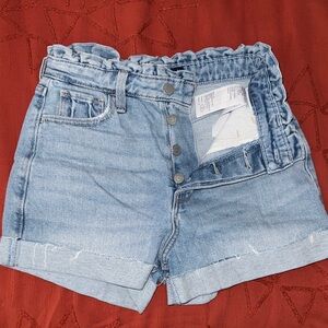 Hollister Light Blue High-Waisted Denim Shorts